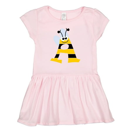 

Inktastic Cute Bee Initial a Gift Toddler Girl Dress