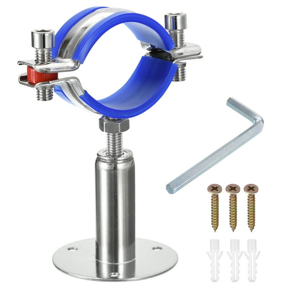 Unique Bargains Pipe Supports Adjustable Pipe Bracket Clamp Pipe Strap Fit for 48-51mm Pipe