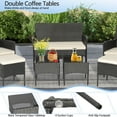 thumbnail image 6 of Costway 7pcs Patio Rattan Sofa Furniture Set Table Ottoman Metal Cushioned Outdoor Pool, 6 of 10
