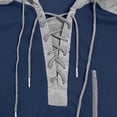 thumbnail image 3 of Sweatshirt for Men, Men's Color Block Sweatshirt Hooded Sweater with Lace-Up Neckline, Perfect for Casual and Outdoor Wear Navy XXXL, 3 of 8