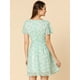 thumbnail image 5 of Vestido de Gasa Allegra K con cuello En V y Manga con Volantes Florales para Mujer Verde claro L, 5 of 6