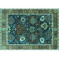 thumbnail image 1 of Ahgly Company Indoor Rectangle Oriental Turquoise Blue Industrial Area Rugs, 8' x 12', 1 of 4