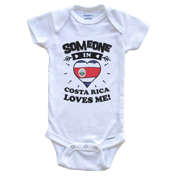 Someone In Costa Rica Loves Me Costa Rican Flag Heart Baby Bodysuit