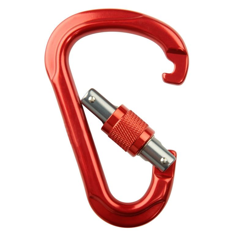 180 South Duro Screw Lock Large Alloy Climbing Carabiner, Red