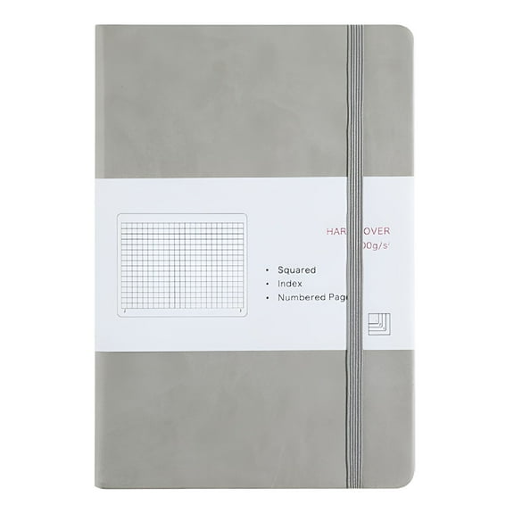 CCOCC Classic Grid Notebook,Strap Notebook,188 Pages,Hardcover - A5 148x213 CM,Graph Ruled Pages
