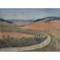 thumbnail image 2 of Jozef Hanula 18x14 Gold Ornate Wood Frame and Double Matted Museum Art Print Titled - Study of Spis Landscape (1930-1939), 2 of 4