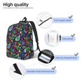 thumbnail image 3 of Disketp Watercolor Floral Paisley print Canvas Backpack Lightweight Travel Daypack Student Rucksack Laptop Backpack-, 3 of 5