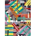thumbnail image 2 of Bucheli, Jen 14x18 Black Ornate Wood Framed with Double Matting Museum Art Print Titled - Colorful Abstract Lines, 2 of 4