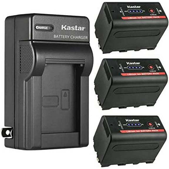 Kastar NP-F780EXP Battery 3-Pack and AC Wall Charger Replacement for CCD-TR412 CCD-TR413 CCD-TR414 CCD-TR415 CCD-TR416 CCD-TR425 CCD-TR427 CCD-TR500 CCD-TR511 CCD-TR512 CCD-TR515 CCD-TR516 Camera