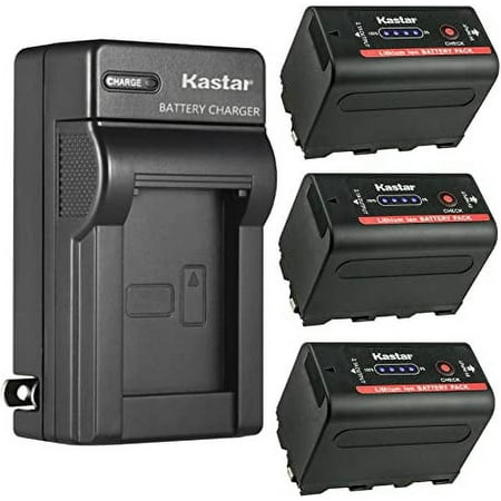 Kastar NP-F780EXP Battery 3-Pack and AC Wall Charger Replacement for LED Video Light CN-126 CN-160 CN-216 CN-304 CN126 CN160 CN216 CN304 VL600 YN300 GVM LED480 LED520 LED672 LED896 LED Video Lights