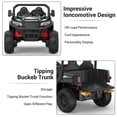 thumbnail image 4 of Coche eléctrico infantil 24V 4WD de 2 plazas - Camión volquete con pala y cama eléctrica - Control remoto, luces LED, música inalámbrico - Regalo ideal para niños y niñas - Color negro, 4 of 8