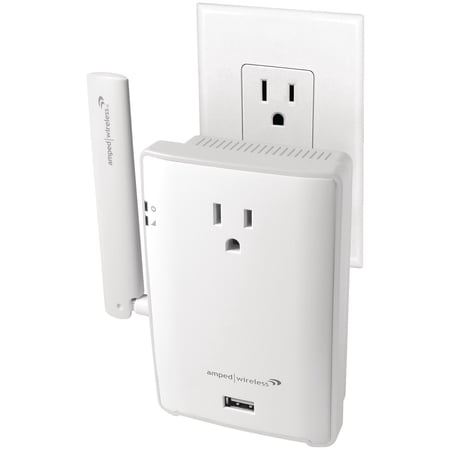 Amped Wireless REC22P High-Power Plug-In AC1200 Wi-Fi Range Extender With Pass-through Outlet