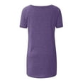 thumbnail image 5 of KkSLirnhs Womens Shirts Plus Size 5x Women's Summer Solid Round Neck Loose Short Sleeve Tops T-shirt Blouse Multi-color XXXL, 5 of 5