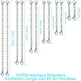 thumbnail image 2 of Necklace Extender, 12 PCS Chain Extenders for Necklaces, Premium Stainless Steel Jewelry Bracelet Anklet Necklace Extenders(Silver), Length: 1.2" 2" 3" 4" 5" 6", by, 2 of 6