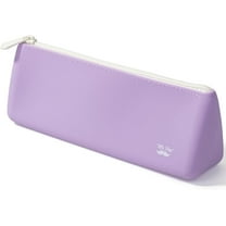 Mr. Pen- Silicone Pencil Case Pouch, Pastel Lavender, Aesthetic Triangular Design, Multipurpose