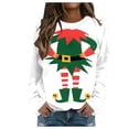 thumbnail image 3 of WEAIXIMIUNG Robe Chandail en Molleton Manches Courtes Femme Velours Chandail en Molleton de Noël Mignon Col Rond Chandail avec Imprimé Mode Vacances Sans Capuche, 3 of 7