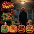 thumbnail image 2 of Pumpkin Figurine 2 Piece Spooky Double Face Jack O Lantern Set for Halloween Party Indoor and Outdoor Yard Decor, 2 of 8