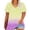 Yellow, variant on Plus Size 4X Women's Short Sleeve Tops Sale Under $10 Free Shipping Summer Casual Loose Print Blouse