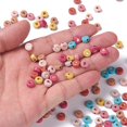 thumbnail image 7 of 500g Opaque Acrylic Beads Flat Round with Heart Golden Plated 6.5x7x3mm Hole: 1.6mm about 3600~3700pcs/500g, 7 of 7