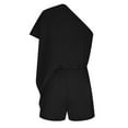 thumbnail image 5 of KBODIU Jumpsuits for Women Solid Color One Shoulder SLoose Fitting Casual One-piece Shorts Rompers Bodysuit for Women Black L, 5 of 6