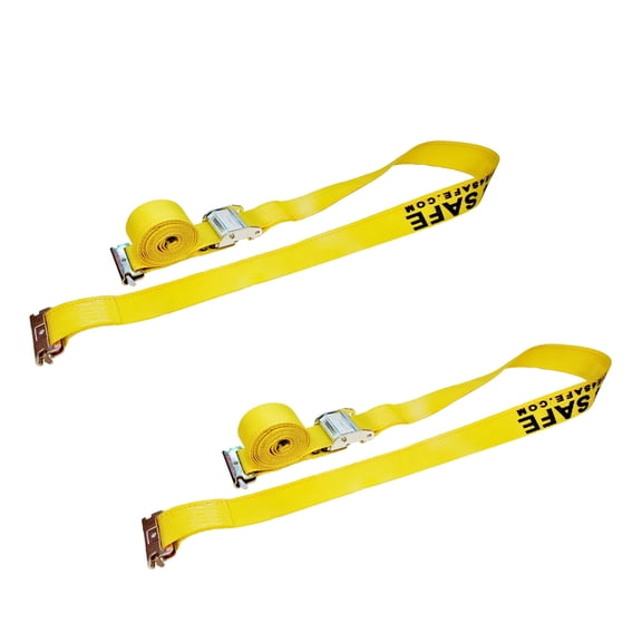 Mega Cargo Control 2 Pack 2" x 12' E-Track Cam Buckle Strap for Motorcycle Pick up Truck Trailer Enclosed Cargo Tie Down WLL: 833 lbs Yellow