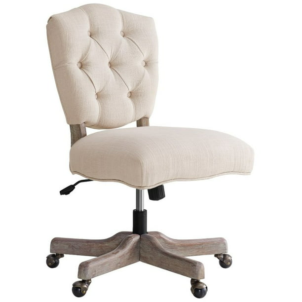 Riverbay Furniture Tufted Swivel Office, White Tufted Chair Desk