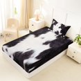 thumbnail image 5 of Manfei Farm Cow Spot Twin Sheets 3pcs,Minimalist Animal Pattern Bedding,Black White,1 Flat Sheet,1 Fitted Sheet and 1 Pillowcase, 5 of 6
