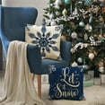 thumbnail image 4 of Christmas Pillow Covers 18x18 Blue Christmas Decorations Snowflake Throw Pillow Covers Xmas Tree Winter Holiday Decor Cushion Case for Sofa Couch Set of 4, 4 of 6