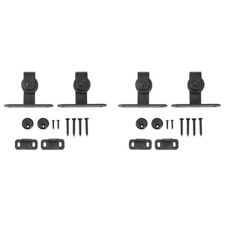 2X Sliding Barn Door Hardware Kits Top Mounted Hanging Rail Hanger Track Steel Closet Roller for Single Door-B