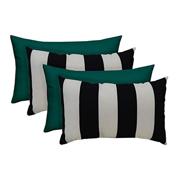 RSH Décor Indoor Outdoor Set of 4 Rectangle Lumbar Pillow Weather