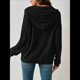thumbnail image 4 of Sudadera Informal con Capucha y Bolsillo Frontal de Larga con Cordón para Mujer Negro L, 4 of 9