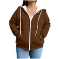thumbnail image 2 of Heisall Womens Plus Size Solid Color Hooded Sweatshirt Oversized Long Sleeve Casual Fashion Hoodie, 2 of 6