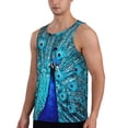 thumbnail image 2 of KLL Beautiful Blue Peacock Print Men's Muscle Gym Workout Stringer Tank Tops Bodybuilding Fitness T-Shirts Tank Tops Men-Large, 2 of 7