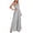 Gray, variant on Women's Plaid Wide Leg Jumpsuit Square Neckline Sleeveless Spaghetti Strap Jumpsuits Overalls Dressy Tighten Waist Pocket Flowy Romper Casual Beach Outfit