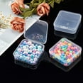 thumbnail image 4 of Portable Plastic Bin Square Transparent Screw Storage Organizer Cabinet with Hinged Lid Jewel Case for Cosmetics Crafts Hardware, 4 of 6