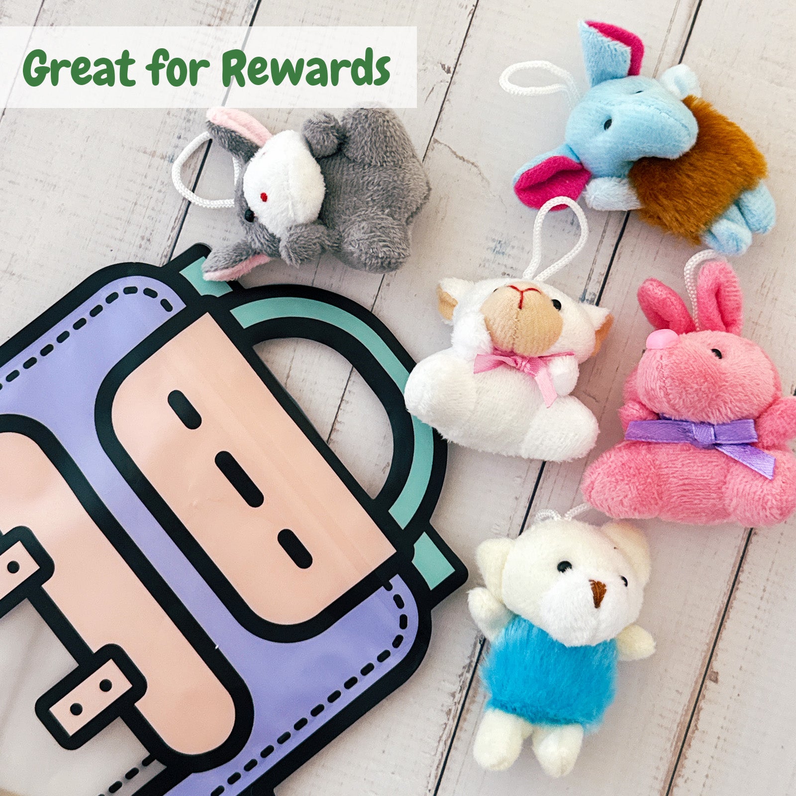 Wrapables Mini Stuffed Animal Plush Toys, Keychain Decoration, Party Favors, Stocking Stuffers, Easter Egg Basket Fillers (Set of 24)