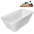thumbnail image 6 of 67" Streamline G-89-339-BBR Soaking Glossy White Freestanding Tub and Tray With Internal Drain in Brushed Brass, 6 of 19
