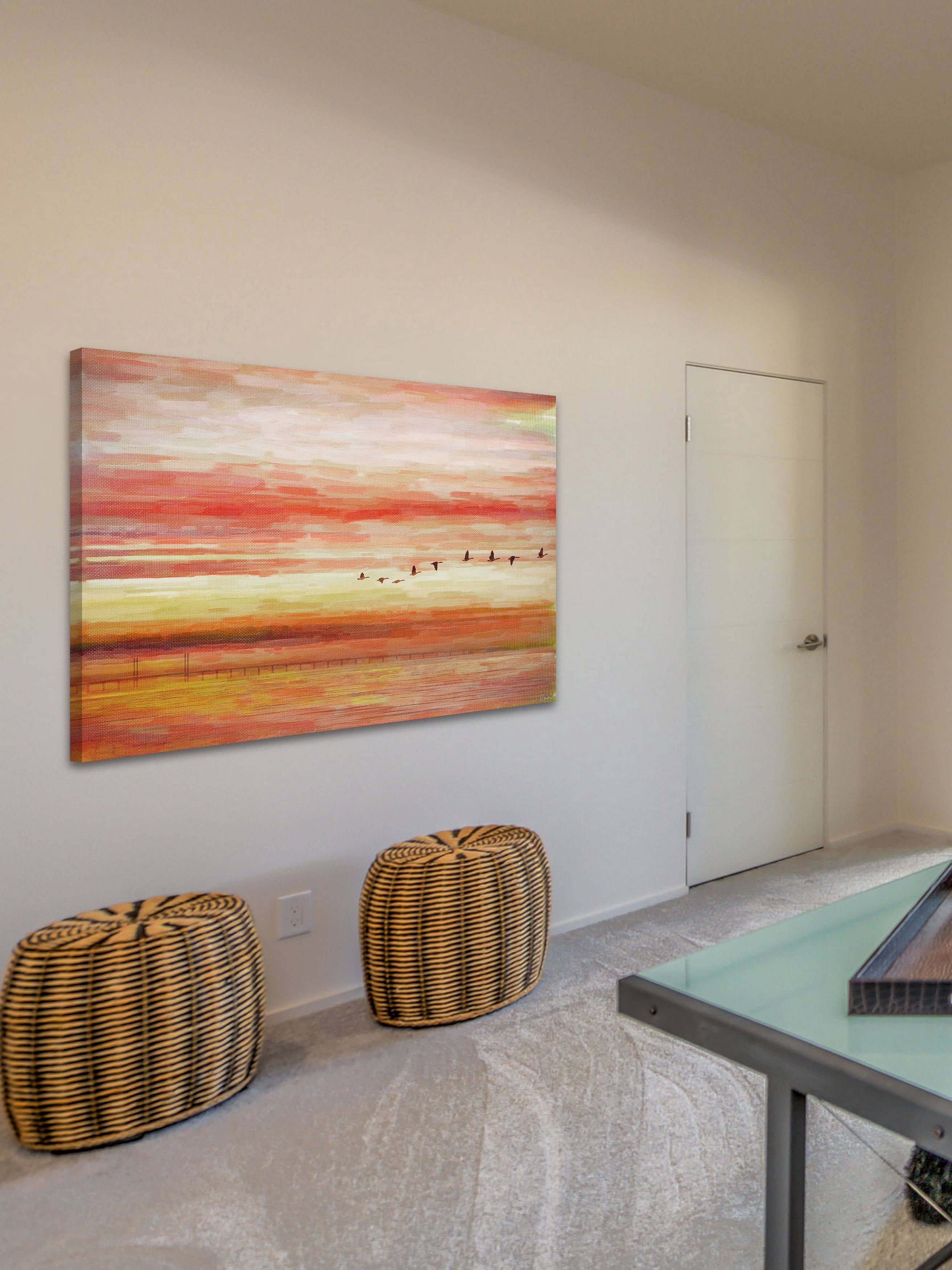 Flying South Painting Print on Wrapped Canvas