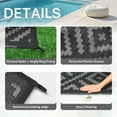 thumbnail image 5 of DEORAB Outdoor Rugs Waterproof Plastic Straw Mat 6'x9' Reversible for RV Patio Deck Beach Black & Gray, 5 of 8