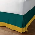 thumbnail image 2 of D.N.G. BEDDINGS 1 Piece Split Corner Two Tone Tailored Bed Skirt, Twin Size 24 Inch Deep Pocket, 800 Thread Count, 100% Egyptian Cotton, Solid Teal/Gold Color., 2 of 3