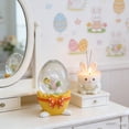 thumbnail image 2 of Easter Egg Rabbit Snow Globe Desktop Ornament, Glass Egg with Bunny Figurine, Resin Base for Home, Living Room & Easter Party Decor, 2 of 4