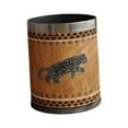 thumbnail image 3 of Cubo de basura con tapa abierta, 10 L/2,64 galones, contenedor decorativo para basura Leopardo de plata, 3 of 9