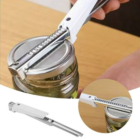 Tkrady Adjustable Jar Can Opener 7.7", Multifunctional Stainless Steel Can Opener with Jar Gripper, Comfortable Grip Jar Lid Opener for Weak Hands, Seniors Arthritis, Kids Opener