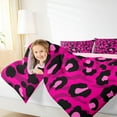 thumbnail image 4 of Manfei Leopard Print Bedding Comforter Set,Zebra Pattern Twin Comforter Sets,Pink Black Bedding Set For Teens,Super Cozy Room Decor Reversible,2 Pieces, 4 of 8