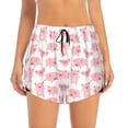 thumbnail image 2 of Picia Kawaii Pigs Pattern Women's 2 in 1 Athletic Running Shorts High Waisted Workout Casual Gym Sweat Shorts with Comfy Liner Zipper Pockets-Medium, 2 of 9