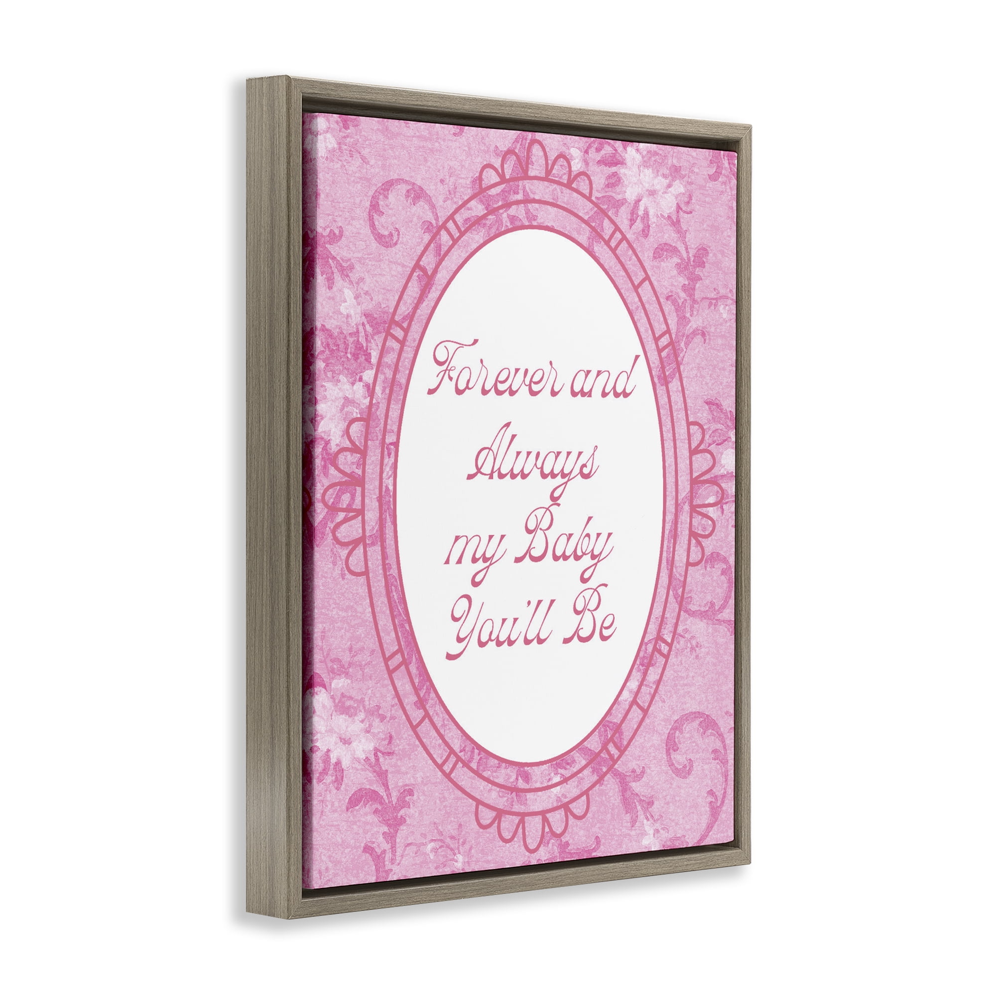 Stupell Industries Forever & Always My Baby Brown Framed Floater Canvas Wall Art, design by Lil' Rue