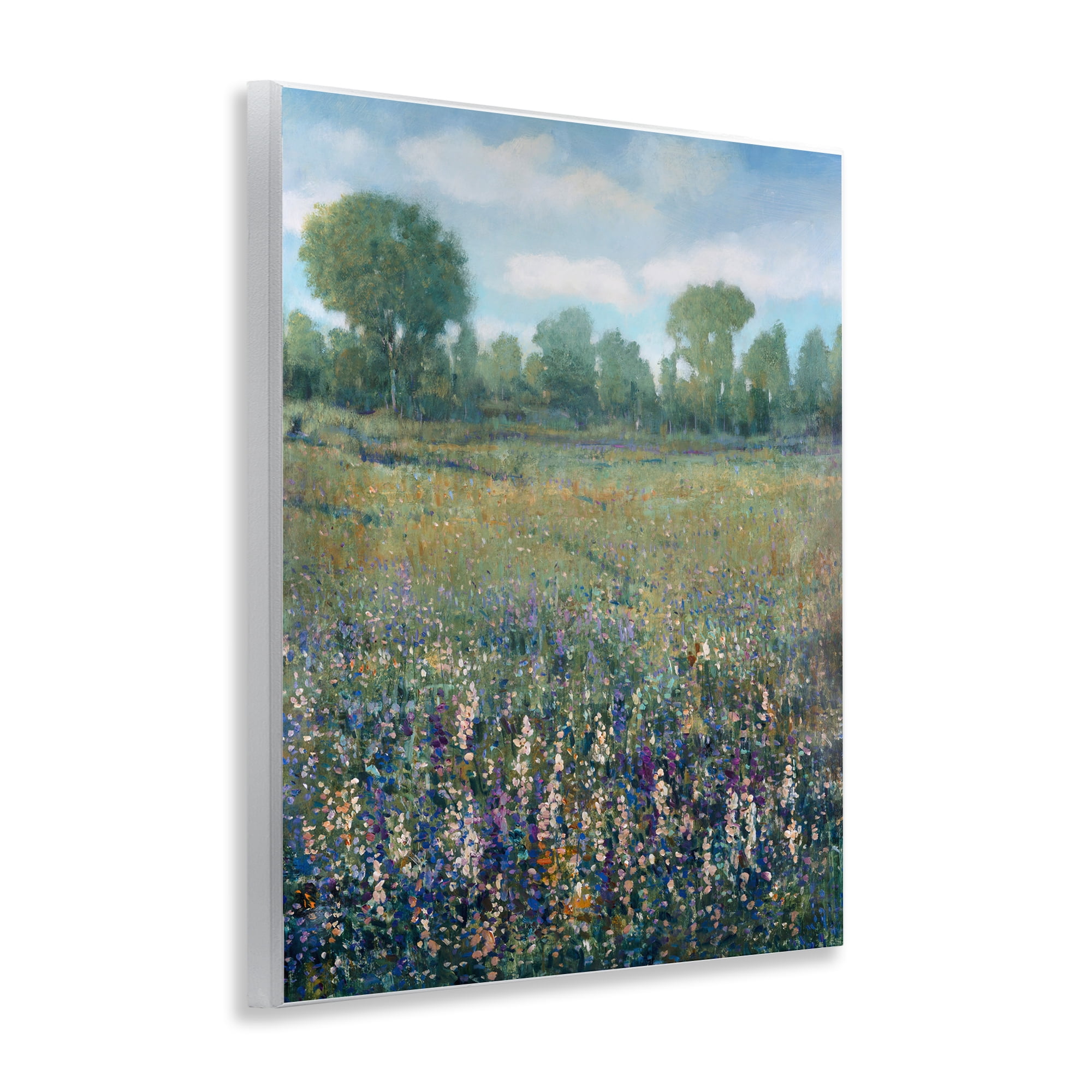 Stupell Industries Lilac & Wildflower Fields Landscape Painting Unframed Art Print Wall Art, 11 x 14