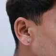 thumbnail image 2 of AFFY Cluster Stud Earrings for Men 1/3 Cttw Round Lab Grown Diamond Cushion Shape Ear Studs in 14K Yellow Gold Over Sterling Silver Jewelry Gift for Him, 2 of 6