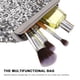 thumbnail image 2 of 1 bolsa de almacenamiento cuadrada con lentejuelas para mujer, bolsa de cosméticos portátil para mujer, bolsa de viaje para artículos de tocador., 2 of 8