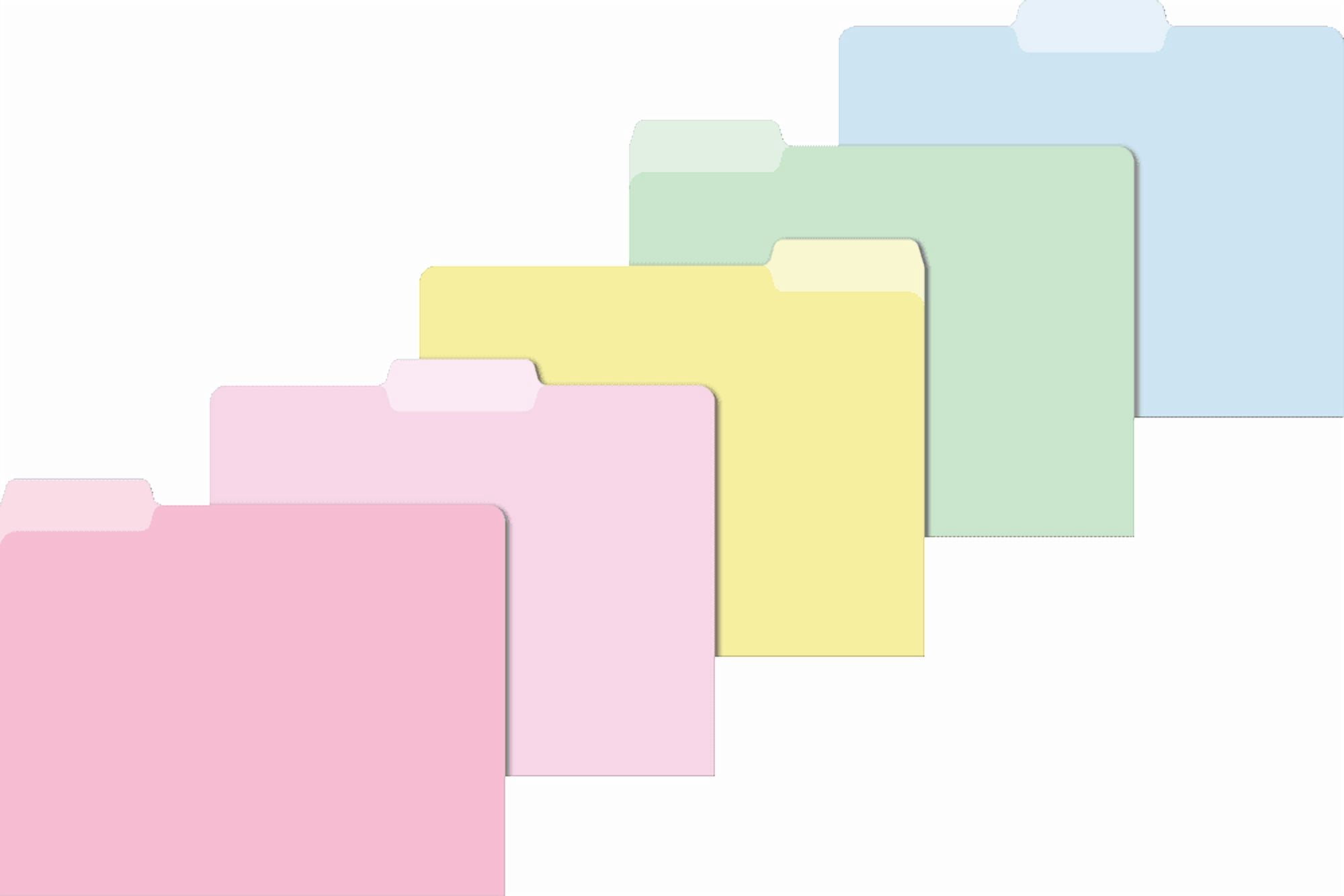 Pen+Gear Letter Size File Folders, Pastel Assorted Colors, 3-Tab, 25 Count